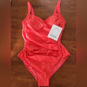 NWT  Opera Coral One-Piece Swimsuit C Cup Size 10
